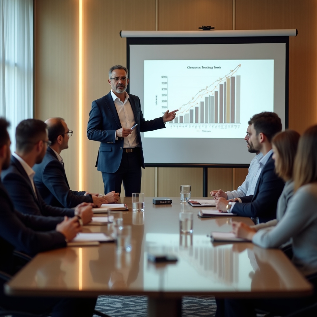Professional facilitator leading an investor assembly session